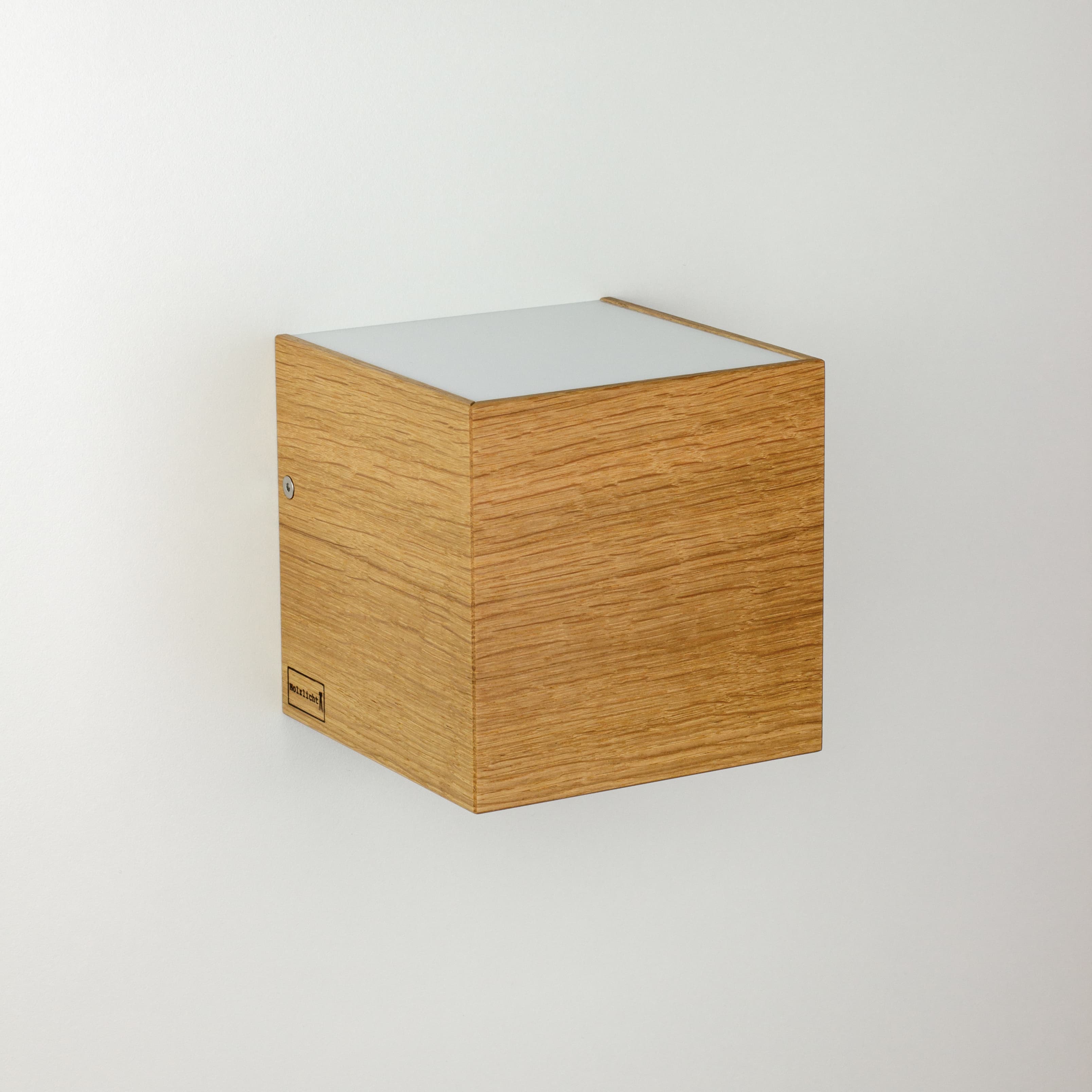 Holzlicht Wandleuchte Handgefertigte Wandleuchte Würfel aus Holz im modernen minimalistischen Design